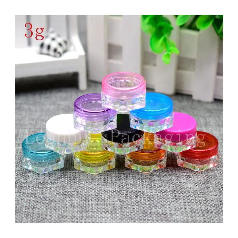 Eyeshadow Cream Jar, 3g Small Plastic Sample Containers, Solid Perfume, Eyeliner Packing Container, Cream Jars Cosmetic Packaging