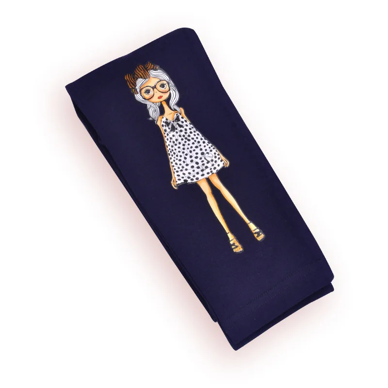 PATTERN 2 NAVY Леггинсы для девочек штаны, эластичные Леггинсы для девочки Детские хлопковые Капри с рисунком для девочек, детские штаны с рисунком для девочек от 10 до 12 лет - Цвет: PATTERN 2 NAVY