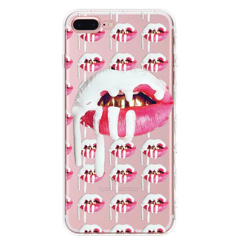 Новый сексуальный девушки мягкие tpu case for iphone 6 6s 7 плюс макияж Помада Косметика