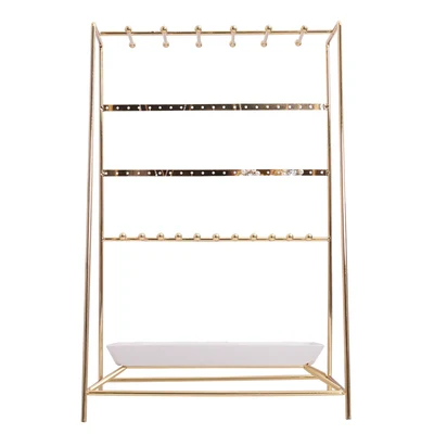 Металлические серьги с гальваническим покрытием подвеска цепь дисплей рамка ювелирные изделия Дисплей Держатель Кольцо Серьги Дисплей лоток - Цвет: As Picture