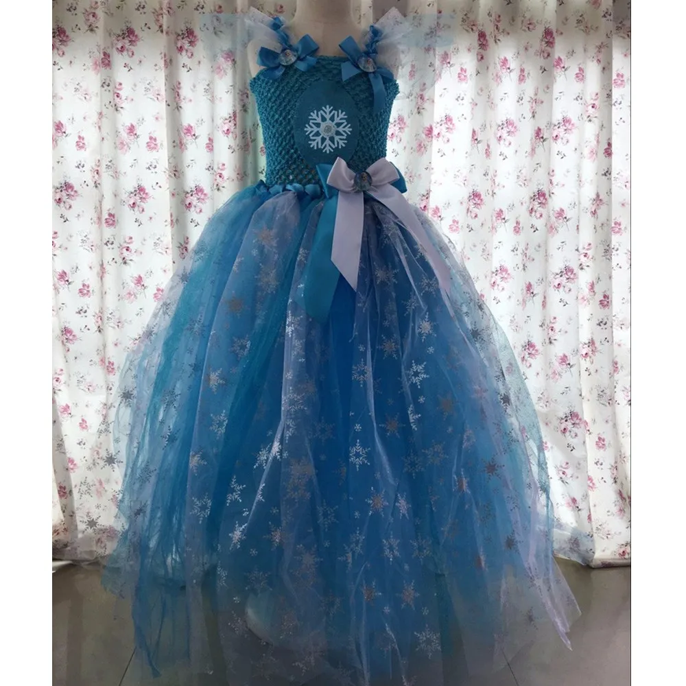 Girls Elsa Tutu Dress Cosplay Costume Halloween Christmas Kids Princess Tulle Birthday Party Ball Gowns For Children | Детская одежда и