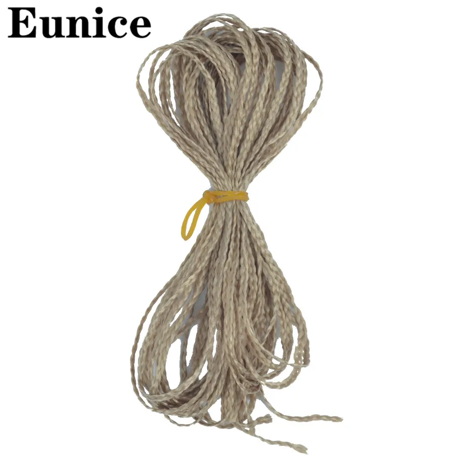 Синтетические тонкие косички Zizi Eunice черные для наращивания 613 коричневых волос| |