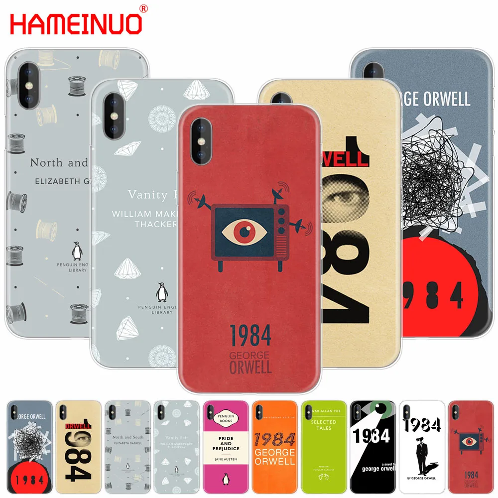 Чехол книжка HAMEINUO для iphone X 8 7 6 4 5 SE 6s plus Джорджа орвелла|Бамперы| |