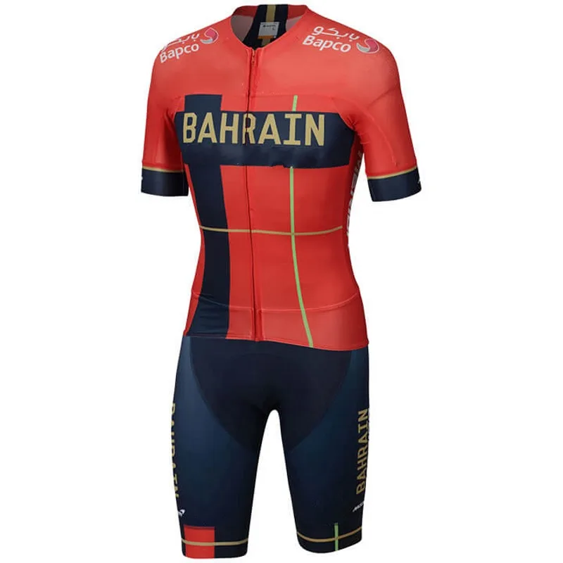 pro team FDJ aero велокостюмы цельный короткий рукав летний Боди Одежда для велосипеда MTB Ropa Ciclismo speedsuit - Цвет: 19 bahrain