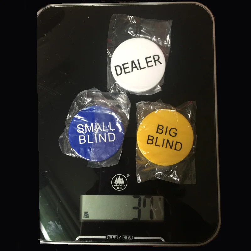 Маленький слепой/большой слепой/дилер в покере набор чипов 3 шт./лот ABS чипы для