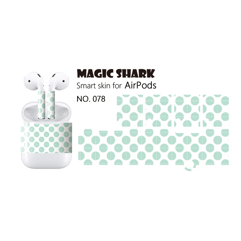 Защитная наклейка Magic Shark для наушников Apple Airpod съемная декоративная пленка |