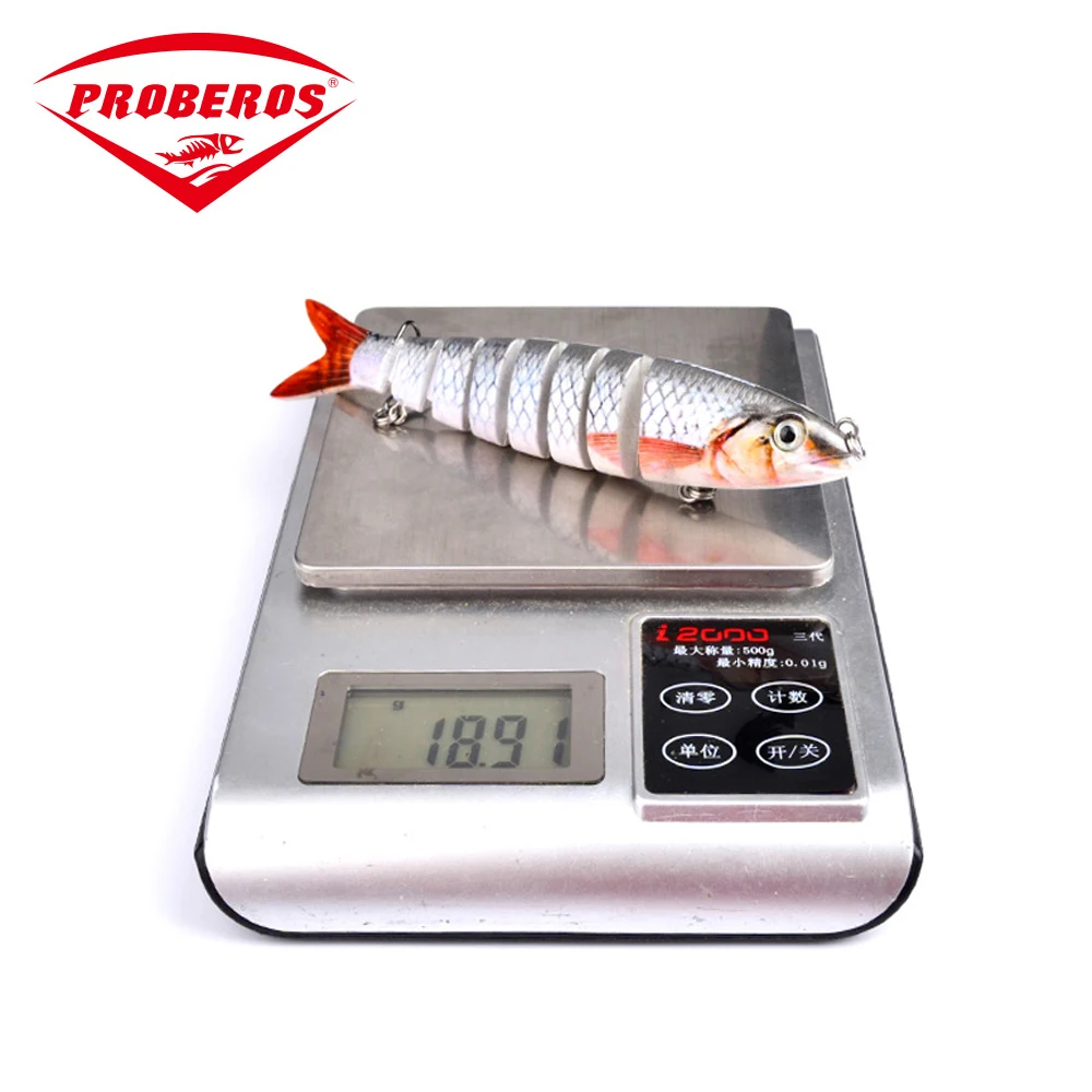 PROBEROS Мульти соединенная Щука жесткая приманка для рыбалки 8 сегментов 13 см