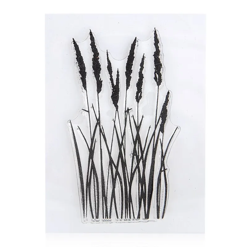 Новые прозрачные акриловые силиконовые штампы с цветочной травой для