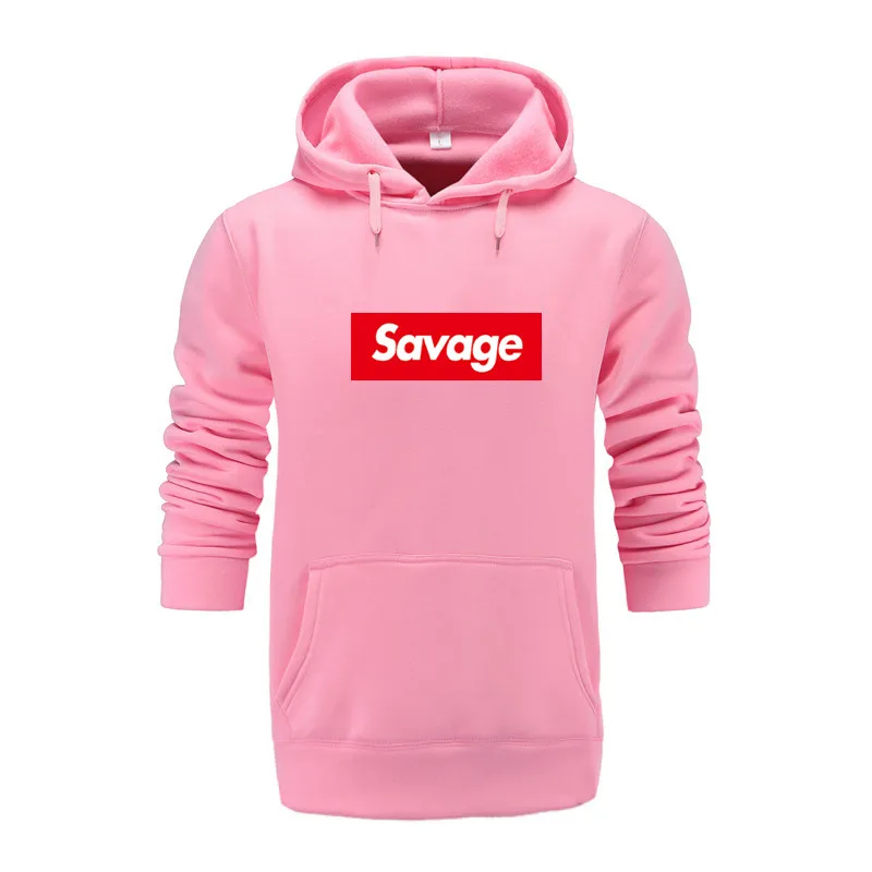Новые розовые мужские толстовки Savage толстовки Parody No Heart X Savage Mode Slaughter Gang ATL хлопковые толстовки с длинными рукавами Suprem - Цвет: Pink