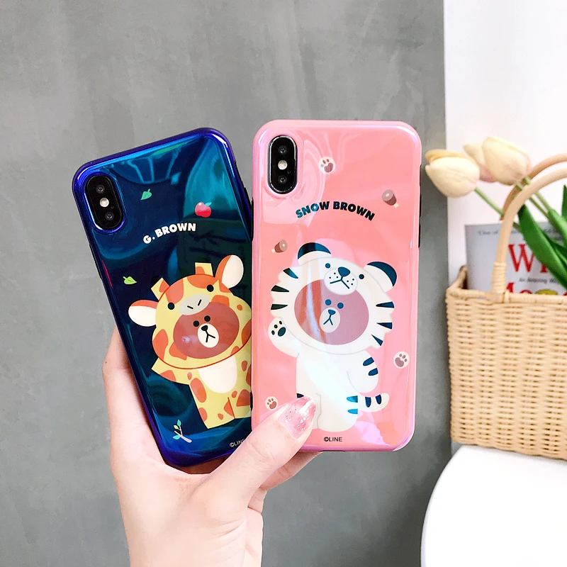 Модные милые чехлы для телефонов с рисунками животных iphone 6 7 8 Plus X XS XR XSMAX забавная