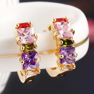Богемные серьги с фианитом Umode d'oreille Ohrringe тренд простой универсальные пряжки