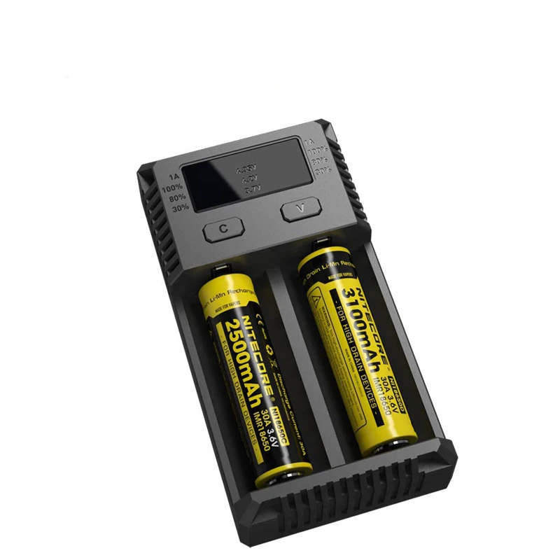 

NITECORE NEW i2 Intellicharger Battery Smart Charger for Li-ion/IMR Nicd 16340 10440 AAA 14500 18650 26650 batteries