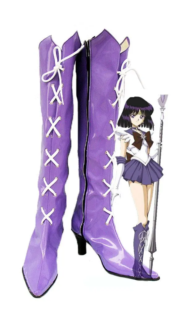 Обувь Hotaru Tomoe для косплея Сейлор Мун матрос Сатурн ТОМО косплей сапоги фиолетовая