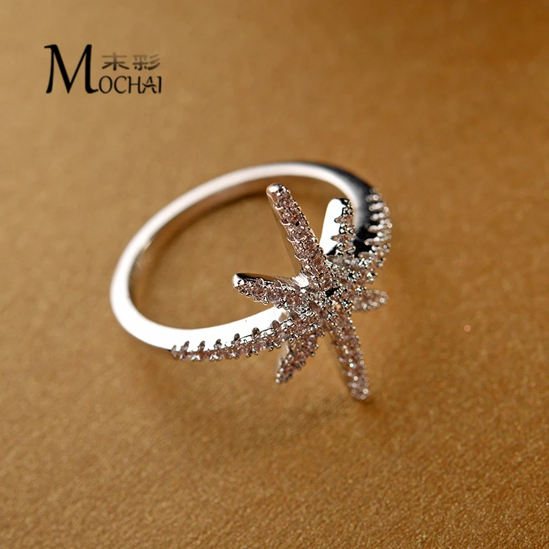 Europe And The United States Trend Rice Word Star Ring Female Models Fashion Wild Six-Pointed Jewelry ZK40 | Украшения и