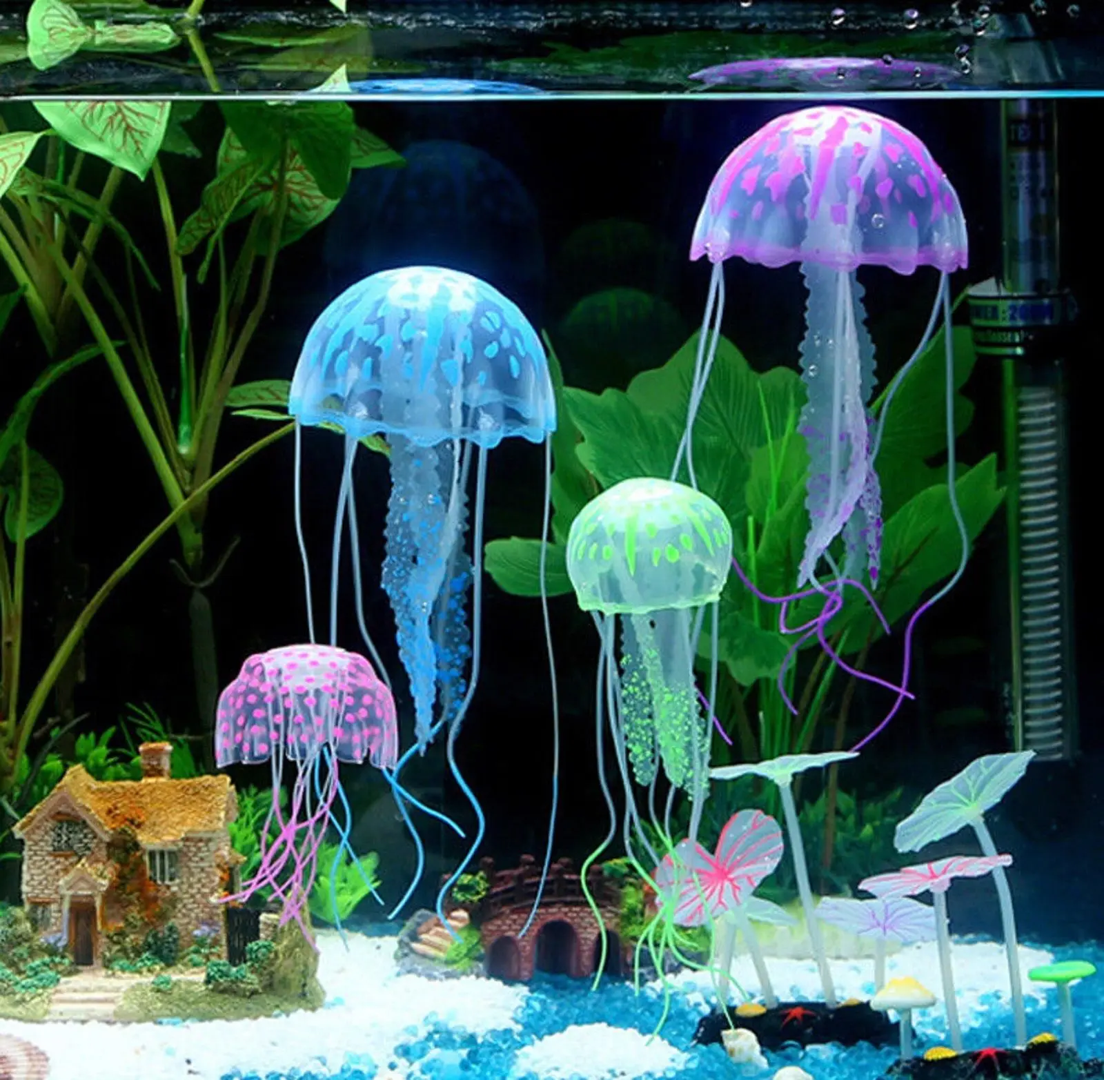 5 см светящийся эффект Искусственный Медузы аквариумный Aquario украшение для