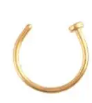 Gold 10mm 2 шт., карамельный цвет, поддельная перегородка, медицинское стальное кольцо для пирсинга носа 6-10 мм, зажим для тела, обруч для женщин, девушек, перегородка, клипса, ювелирное изделие, подарок - Окраска металла: Gold 10mm