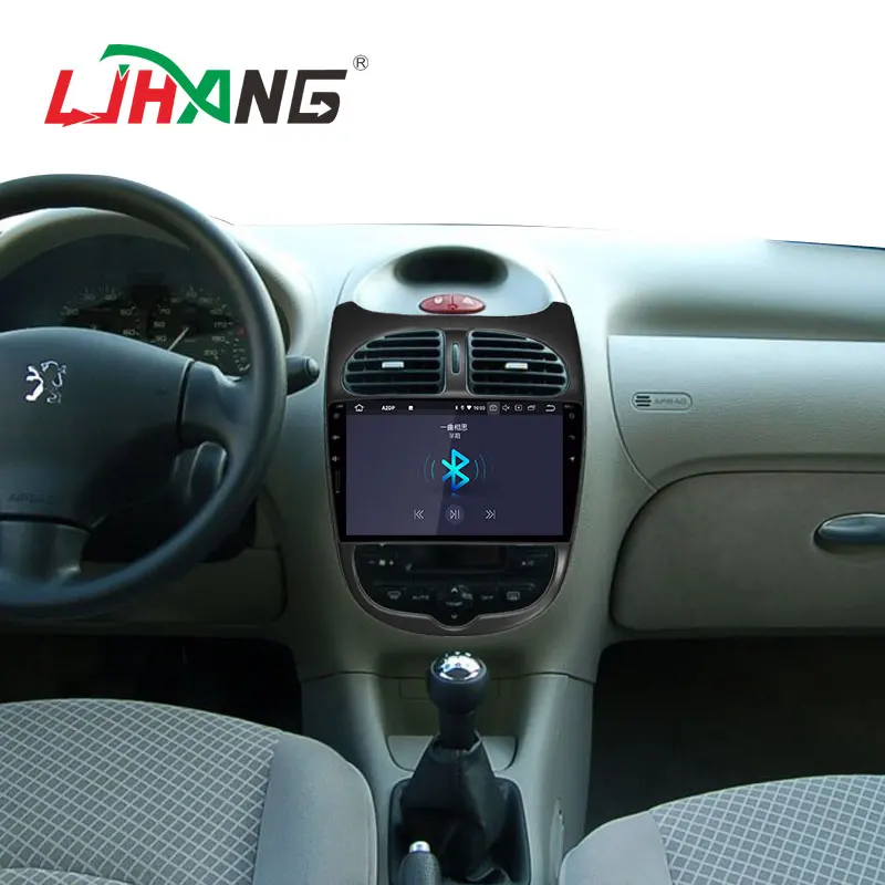 Автомобильный мультимедийный плеер LJHANG 9 дюймов Android 10 для Peugeot 206 1DIN