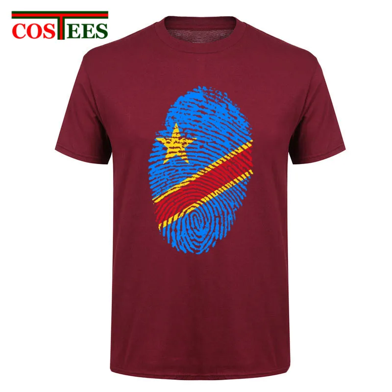 Футболка мужская с коротким рукавом и флагом Конго хипстерская рубашка принтом