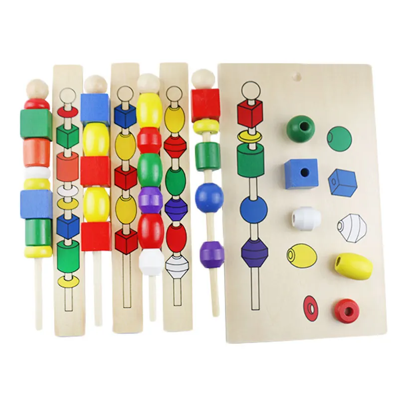 Деревянные раннего образования Монтессори математические игрушки бисером игры
