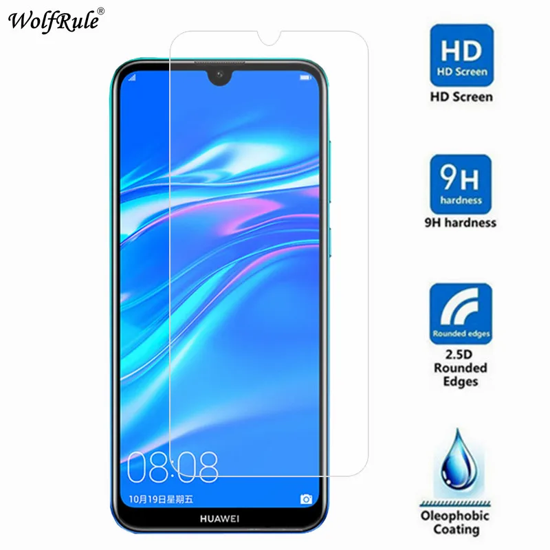2 шт для стекла Huawei Y7 Pro 2019 Защитная пленка экрана из закаленного стекло Enjoy 9