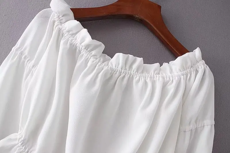 2018 г. пикантные женские без бретелек с плеча оборками Длинные рукава Короткие