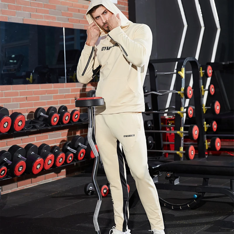 Спортивный костюм GYMOHYEAH мужской модная спортивная одежда худи и брюки