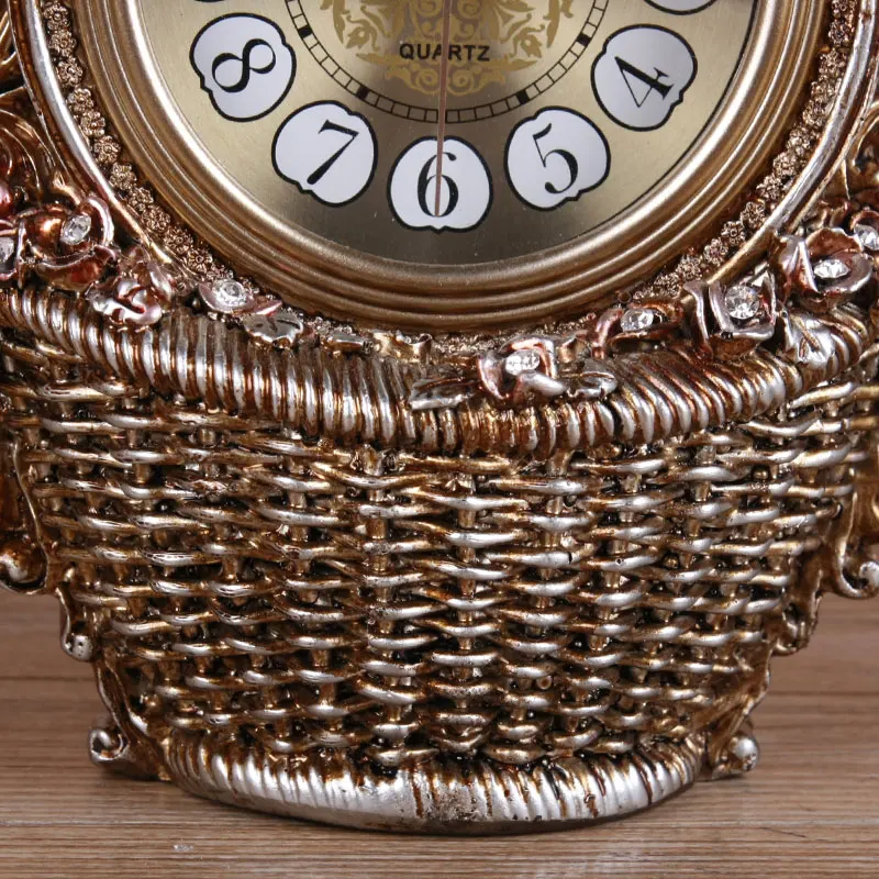 Meijswxj настольные часы Saat Смола Reloj ретро настенные часы маленькие цветочные корзины masa saati настольные часы Relogio De Mesa Декор