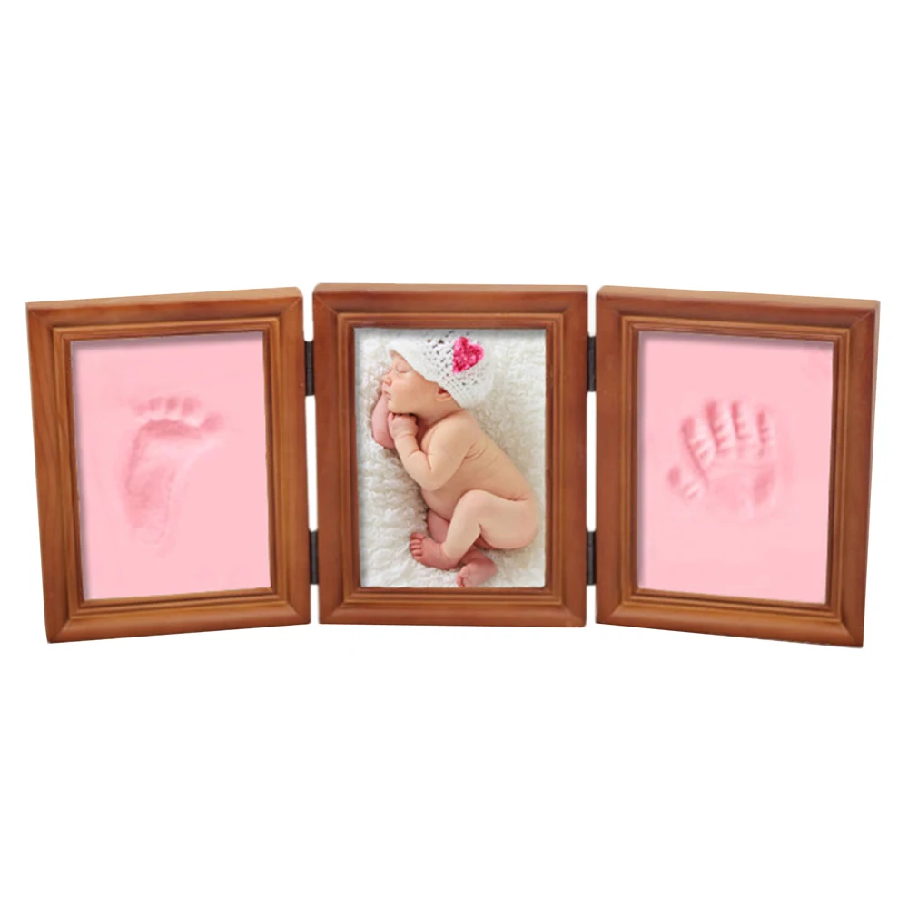 Новый милый 3D DIY детские фоторамки Handprint след мягкая глина игрушка тройные