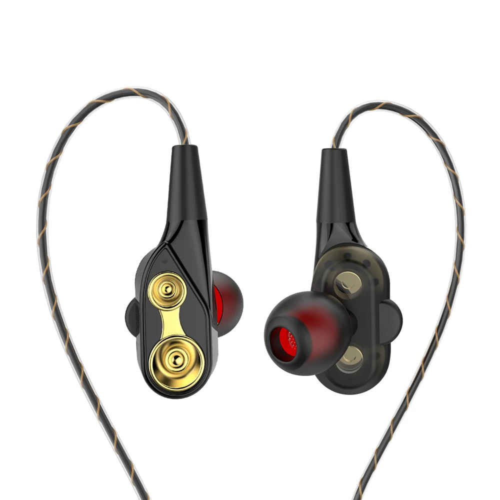 IPUDIS 3 5 мм HiFi проводные наушники с двумя динамическими наушниками в ухо гибкий