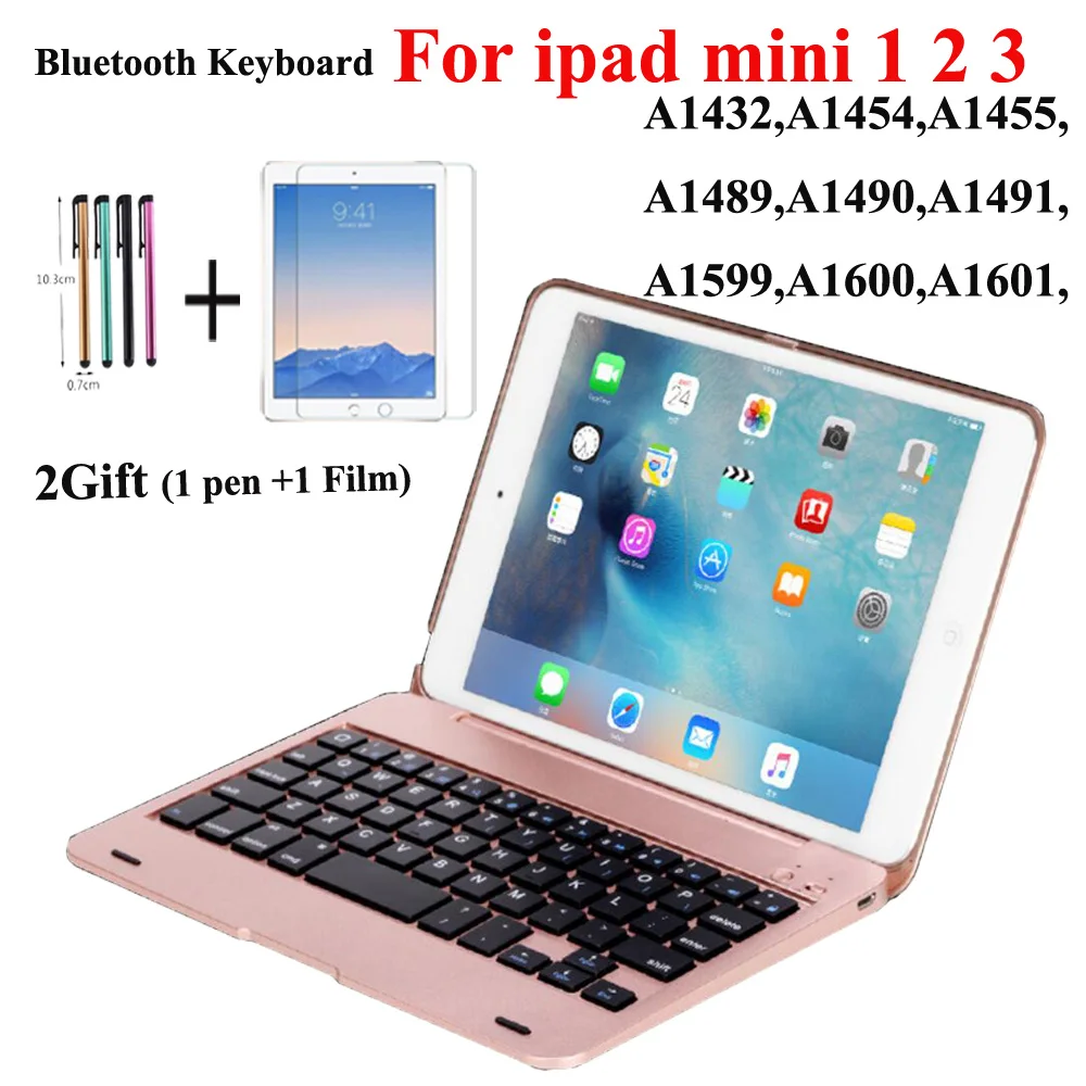 Чехол-клавиатура для iPad Mini 3 mini 2 mini 1 7,9 дюймов планшета. Полный корпус защитный портативный умный беспроводной чехол для клавиатуры