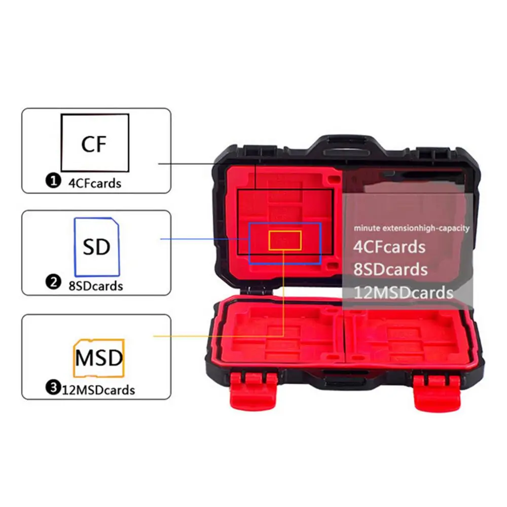 Коробка для SD карты Чехол держателя памяти 4 шт. CF SDXC MSPD XD 12 TF T Flash коробка хранения