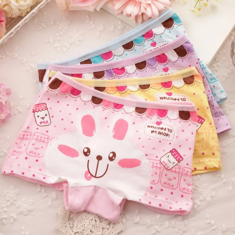 4 шт./лот хлопковые трусики для девушек детские шорты и трусы малышей детское