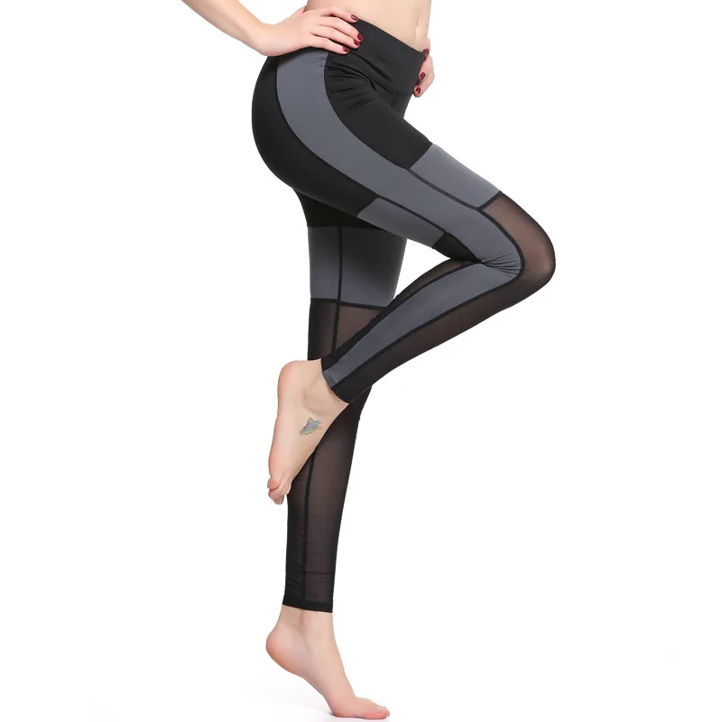 Женская сексуальная сетка yoga Штаны Хип push up колготки для активных занятий йогой