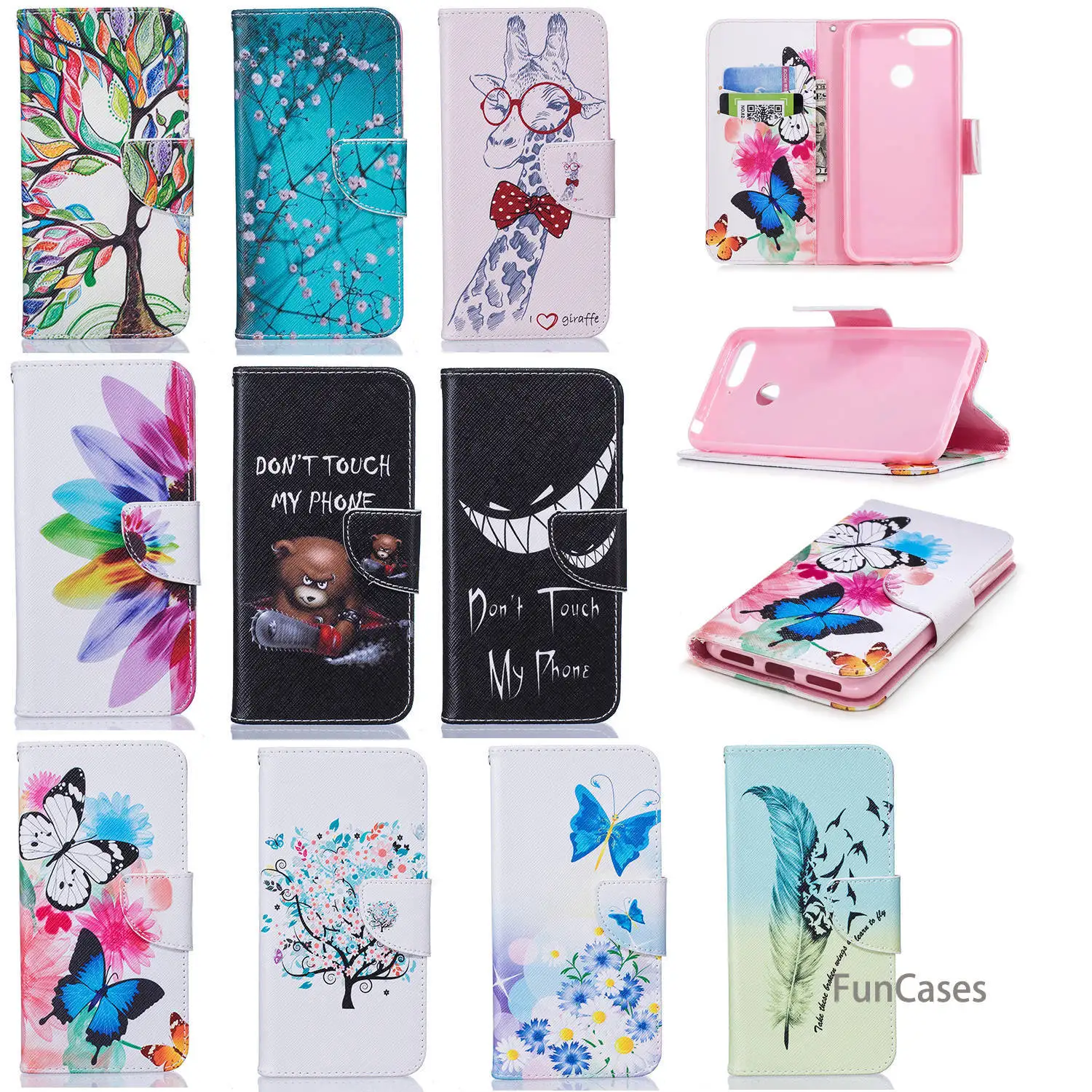 

Life Tree Flip Phone Case sFor Estuche Huawei Honor 7A Soft Silicone Back Cover Estojo Flip Phone Case Huawei Ascend Y6 2018