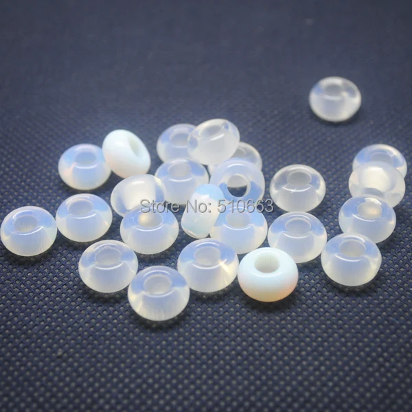 30 шт./лот бусина с большим отверстием из опала лунный камень среднего размера для