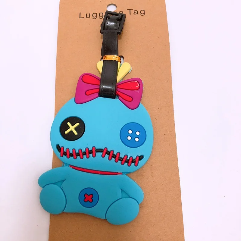 Бирка для чемодана Kawaii Stitch держатель с мультипликационным адресом силиконовая