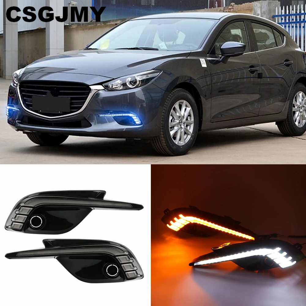 DRL для Mazda 3 Mazda3 Axela 2017 2018 дневные ходовые огни противотуманная фара 12 В дневной