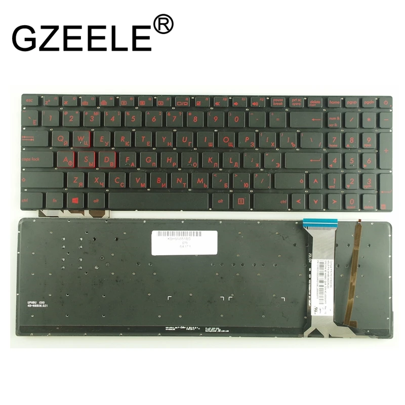 Клавиатура GZEELE с русской подсветкой, для ASUS G771 G771JW GL771JM GL771JW N551J N551JK N551JM N551JQ N551ZU N551Z G551JK G551J