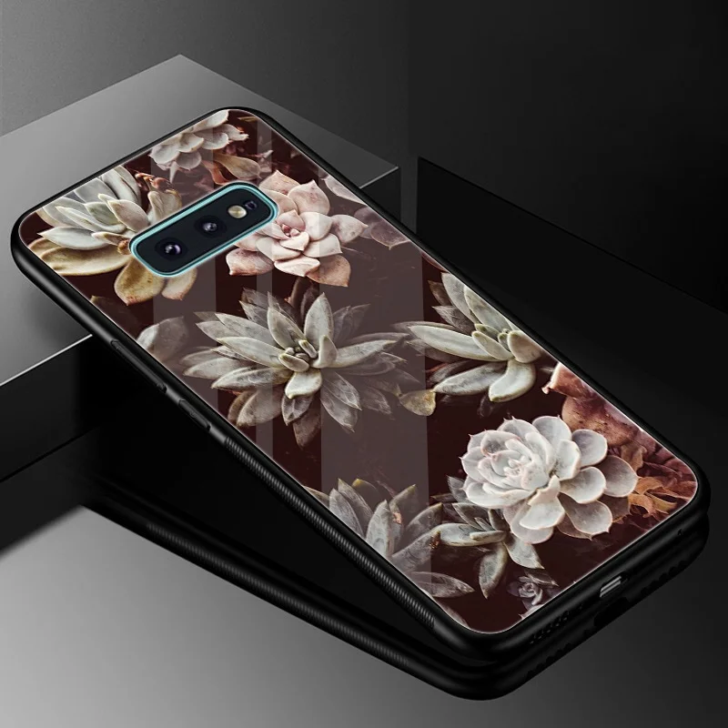 Desxz милый сочный стеклянный чехол для Samsung Galaxy S7 Edge S8 S9 Plus Note 8 9 S10 Чехол DIY зеркало |