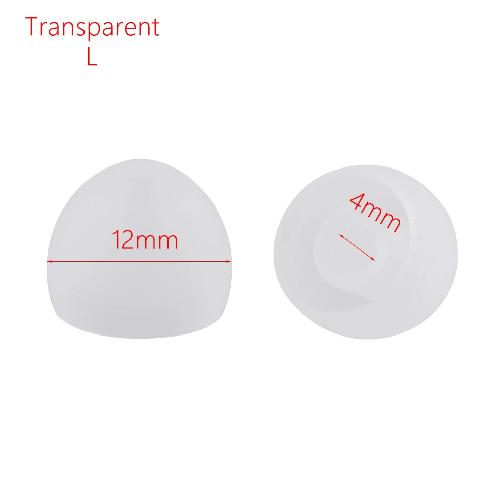 transparent L 20 шт/10 пар, новые силиконовые 4 мм Сменные наушники-вкладыши, вкладыши, наконечники для ушей, крышка, мягкая резина, универсальные сменные наконечники для ушей - Цвет: transparent L