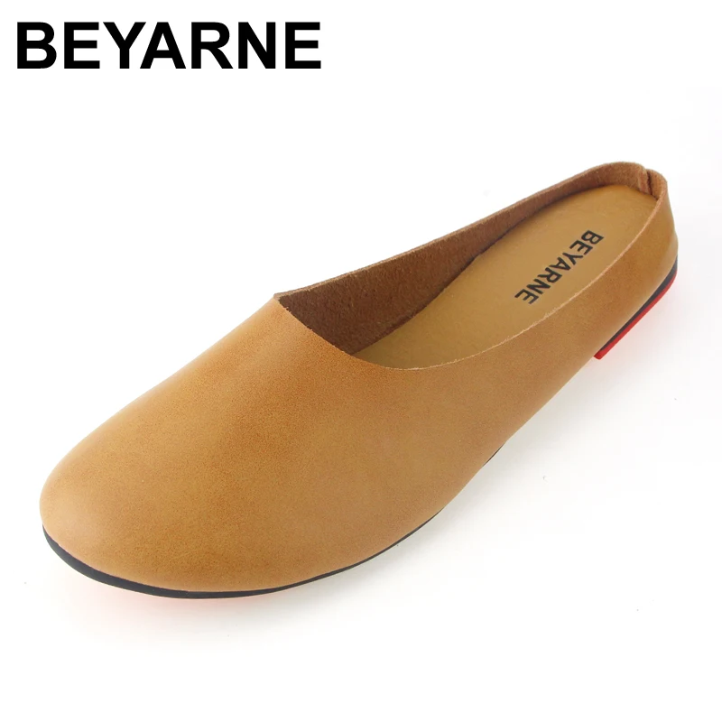 Женские кожаные тапки в стиле ретро большие размеры 35-43 | Обувь