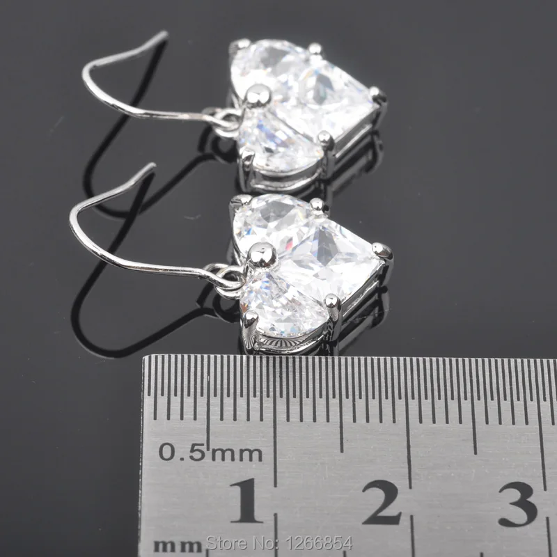 Рождественские подарки дизайн сердца белый кубический цирконий для женщин