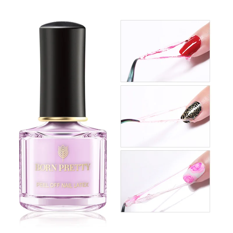 BORN PRETTY 6ml Peel Off varnish Tape Pink Moisturizing Anti overflow Glue Nail Art Latex Polish Protection|Лак для ногтей| |