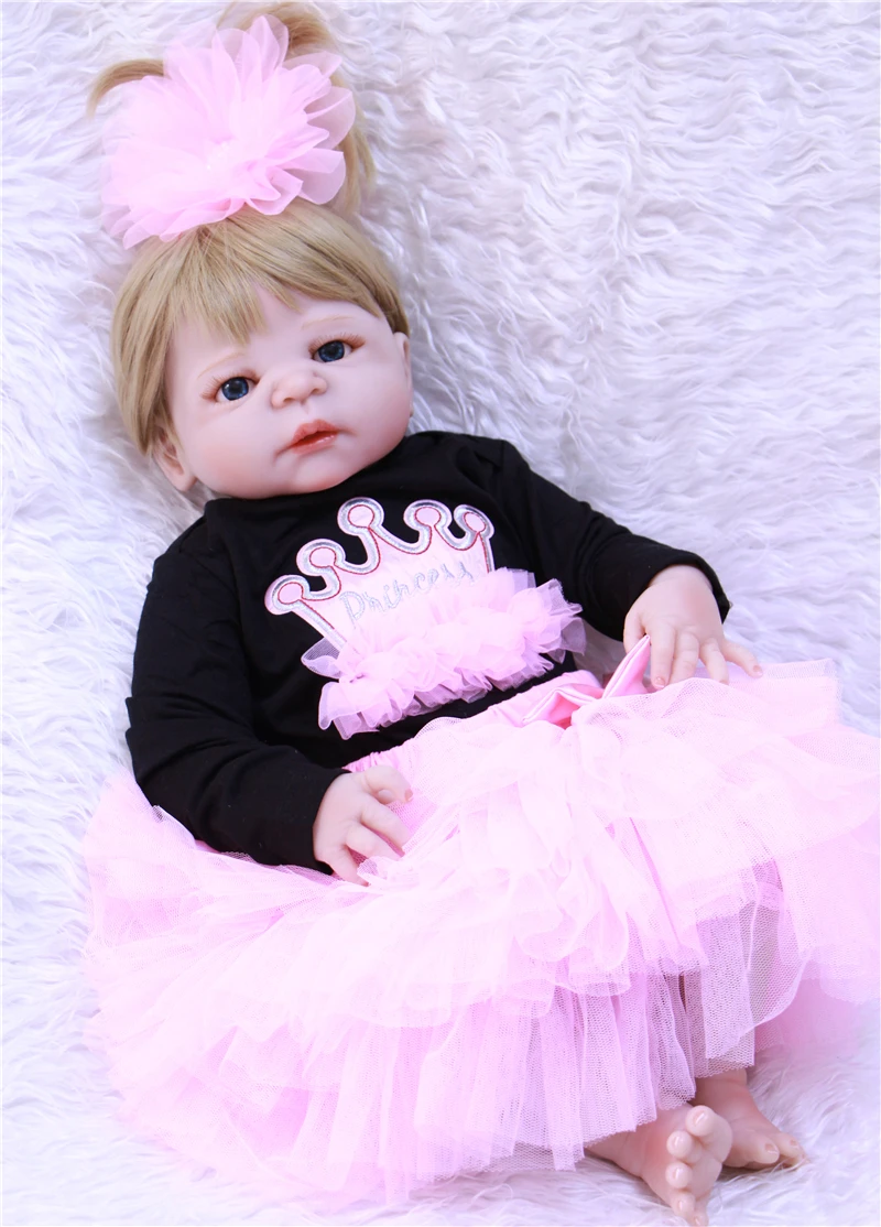 Милая кукла для маленькой девочки 22 &quot55 см силиконовая всего тела куклы детей