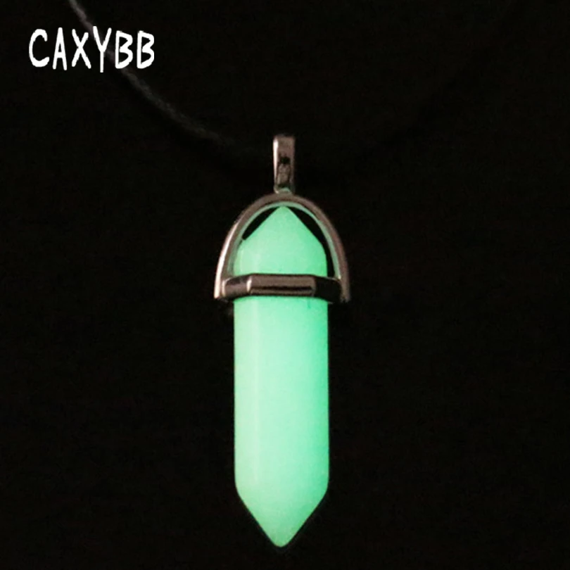 Восьмиугольный кулон Caxybb флуоресцентный шестиугольный с ожерельем водоросли