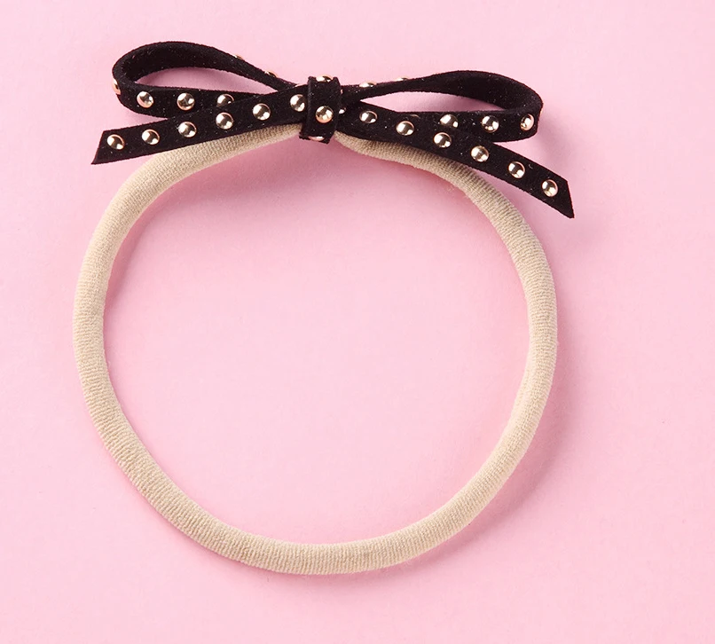 36 шт./лот заклепки искусственная кожа бант нейлоновая повязка на голову кожаные