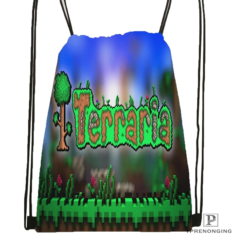 На заказ Terraria Drawstring рюкзак сумка милый детский (Черная задняя часть) 31x40 см #180531 02