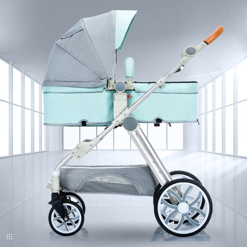 Высокая Ландшафтная легкая Роскошная детская коляска 3 в 1 многофункциональная Складная портативная