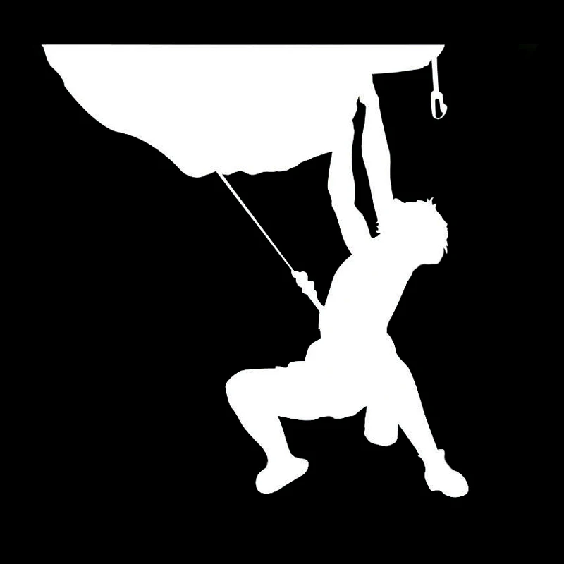 

13.5CM*14.3CM Interesting Climbing Extreme Sport Black/Silver Vinyl Car Sticker S9-0391