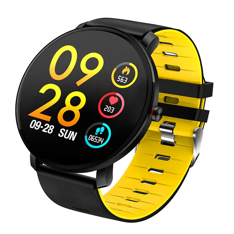 yellow SENBONO K9 IP68 Водонепроницаемые Смарт-часы ips цветной экран монитор сердечного ритма фитнес-трекер smartwatch спортивный фитнес-браслет - Цвет: yellow